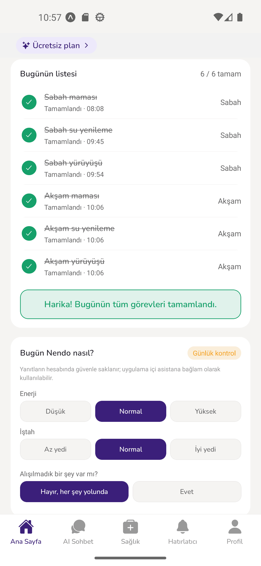 Mama, yürüyüş veya ilaç saatini asla kaçırmayın - Pavlov evcil hayvan bakım uygulaması ekranı